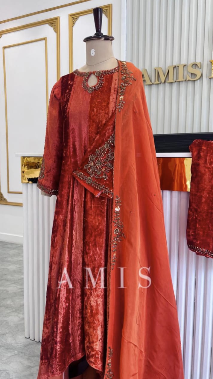 PANEL CUT UP AND DOWN VELVET SALWAR - AMIS 10065