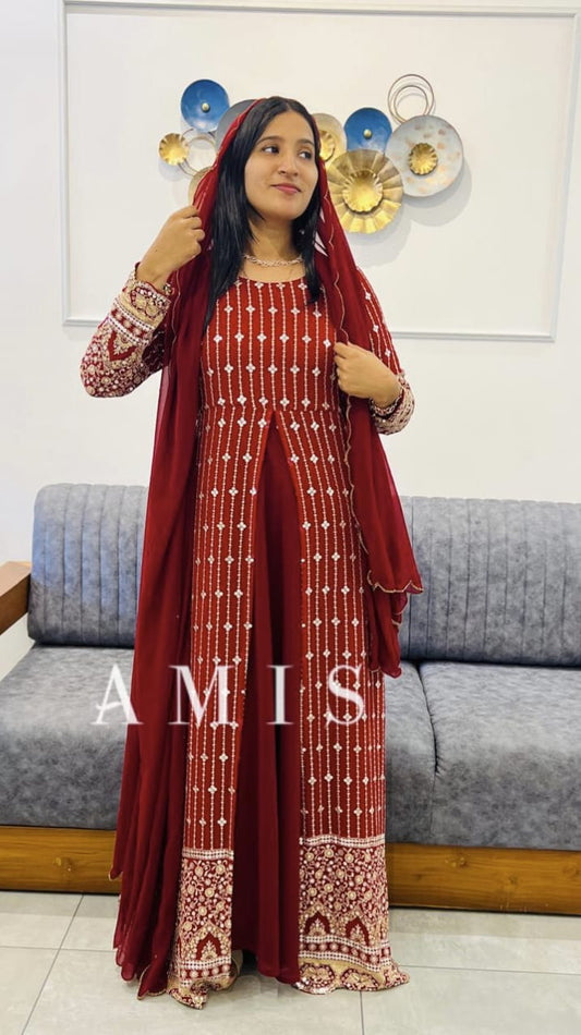 FRONT SLITTED GOWN - AMIS 10020