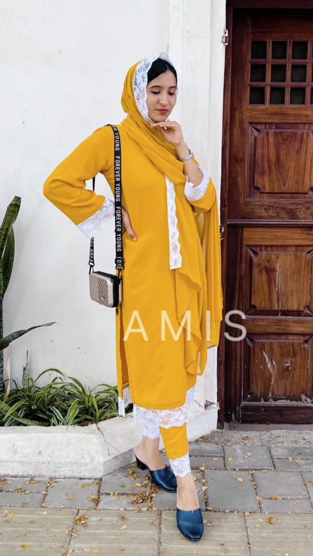 LACE WORKED CHURIDAR SET - AMIS 10014