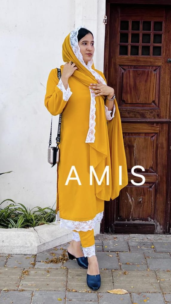 LACE WORKED CHURIDAR SET - AMIS 10014