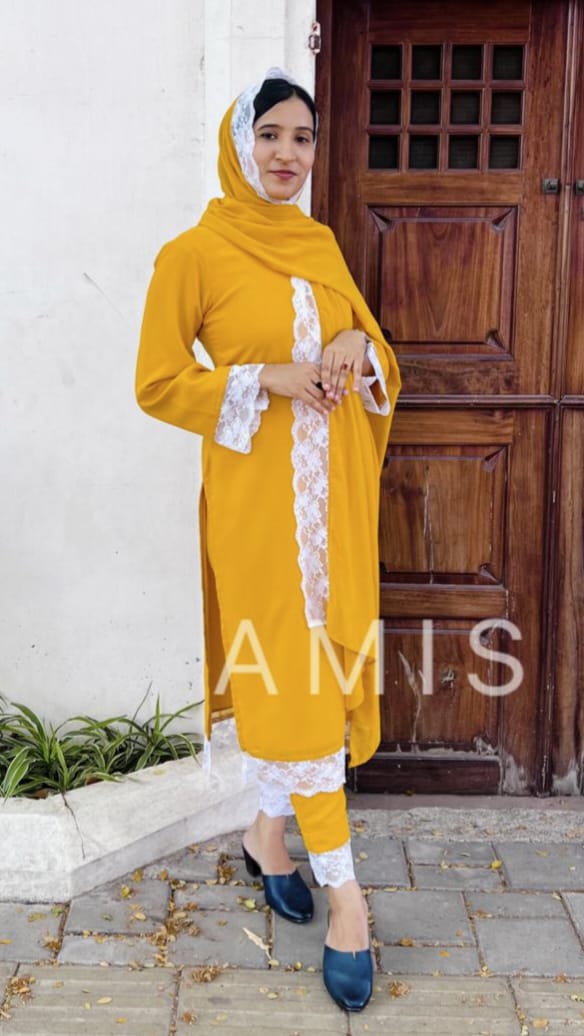 LACE WORKED CHURIDAR SET - AMIS 10014