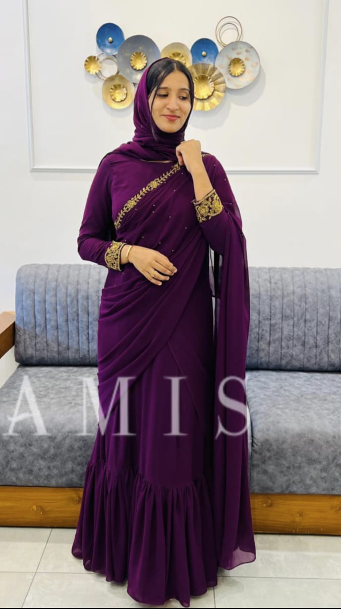 READY TO WEAR FRILL GOWN SAREE - AMIS 10021