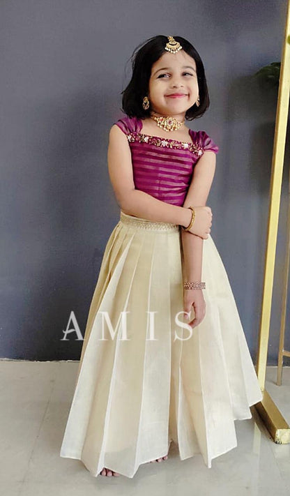 ONAM OUTFIT FOR KIDS SKIRT AND TOP - AMIS 10040