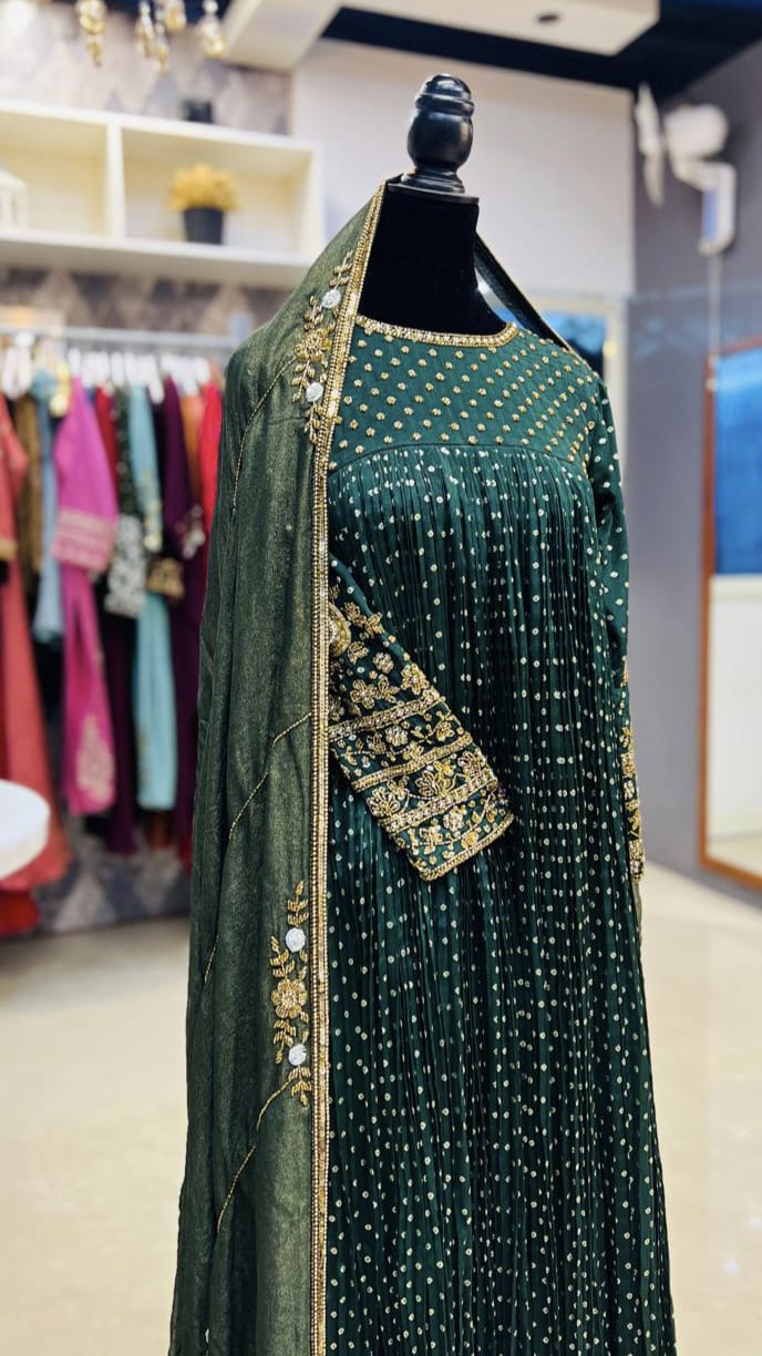 HEAVY HAND WORKED BANARASI SILK SALWAR SUIT - AMIS 10054