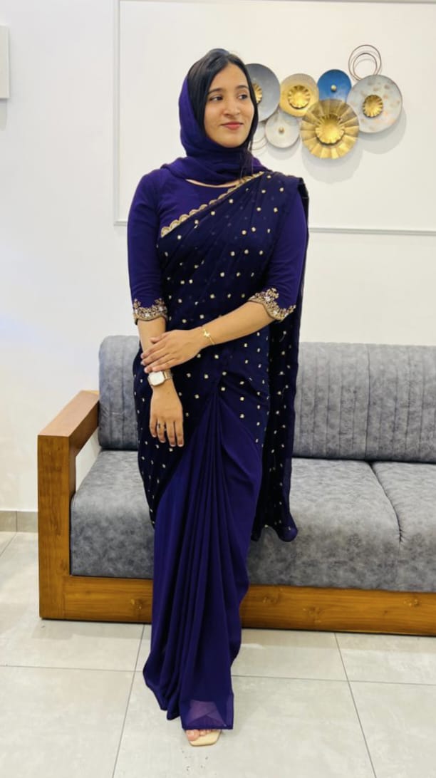 READY TO WEAR SAREE WITH UNSTICHED BLOUSE - AMIS 10060