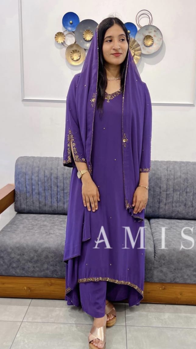 HANDWORKED UP AND DOWN ALINE SALWAR - AMIS 10062