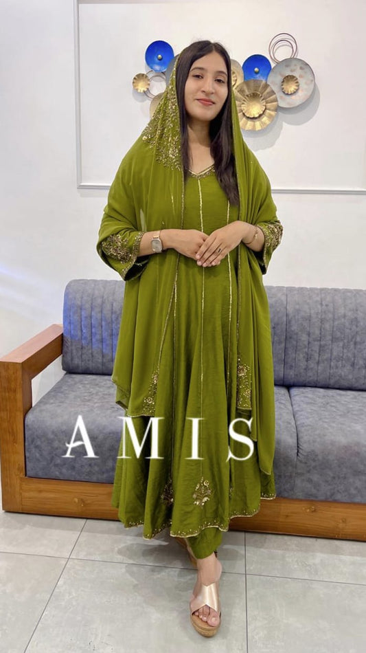 HAND WORKED PANEL CUT SALWAR (12 PANEL) - AMIS 10077