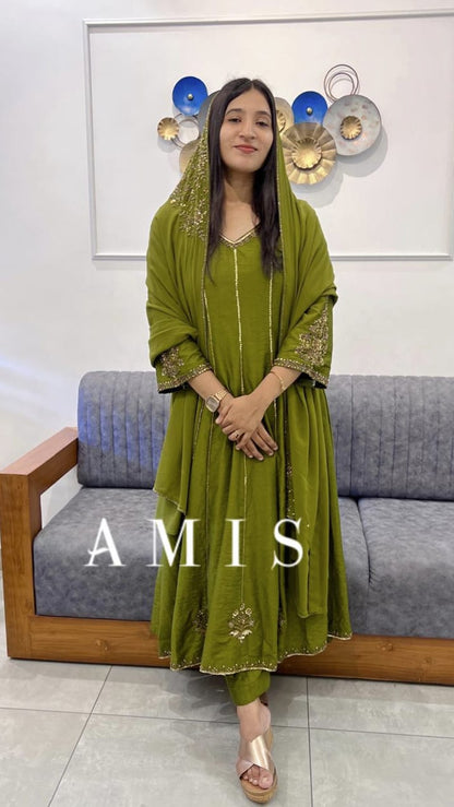 HAND WORKED PANEL CUT SALWAR (12 PANEL) - AMIS 10077