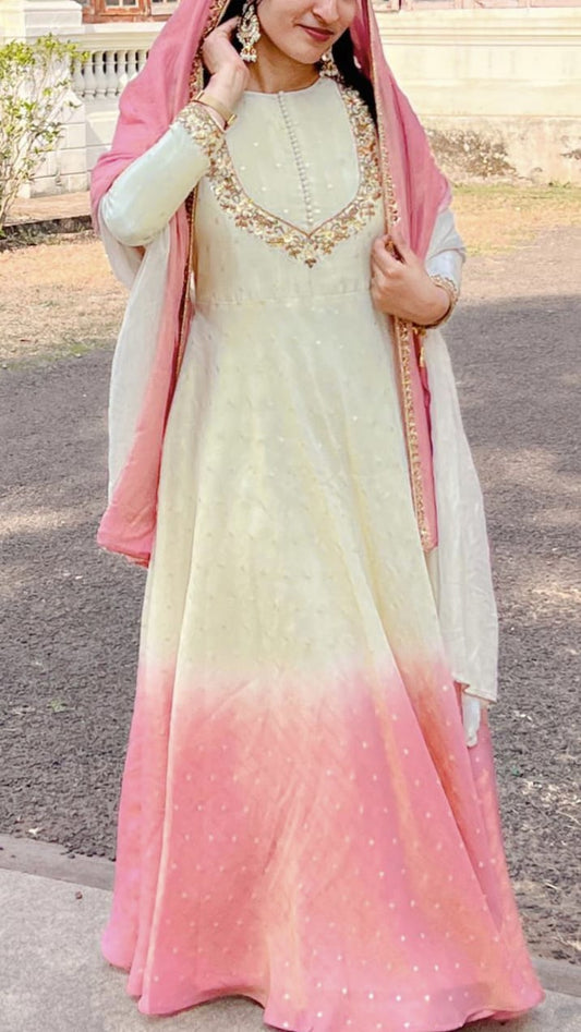 HAND WORKED MULTI COLOR GOWN - AMIS 10078