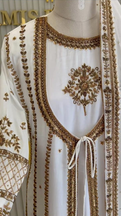 HEAVY HAND WORKED CHURIDAR WITH SRUG - AMIS 10075