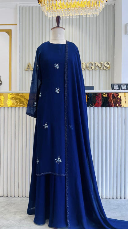 UMBRELLA CUT GOWN WITH SLITTED TOP - AMIS 10080