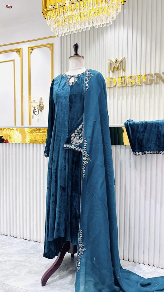 HAND WORKED UP AND DOWN 12 PANEL SALWAR - AMIS 10083