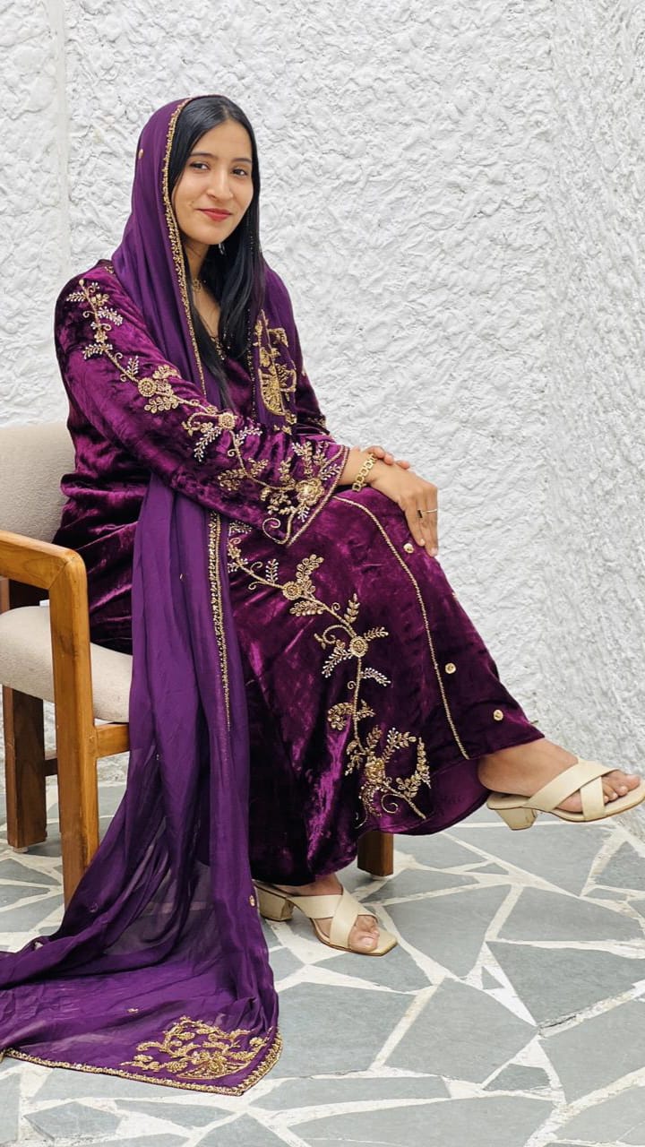 HEAVY HANDWORKED ALINE SALWAR SET - AMIS 10090