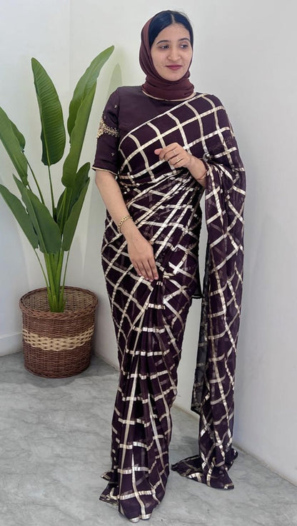 READY TO WEAR SAREE AND BLOUSE - AMIS 10098