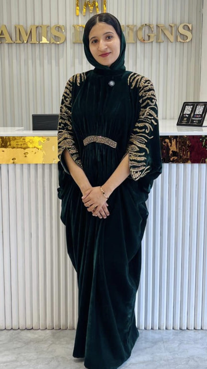 HAND WORKED VELVET KAFTAN - AMIS 10101