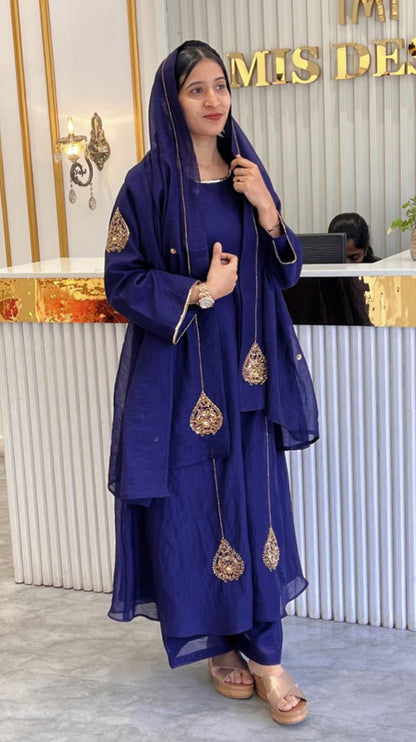 HAND WORKED CHANDERI SALWAR - AMIS 10104