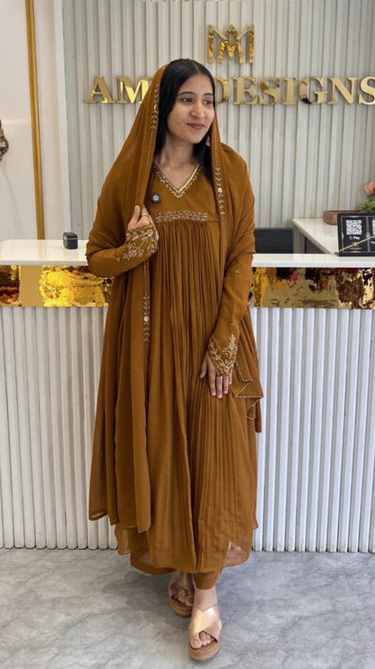 HAND WORKED SALWAR SET - AMIS 10109