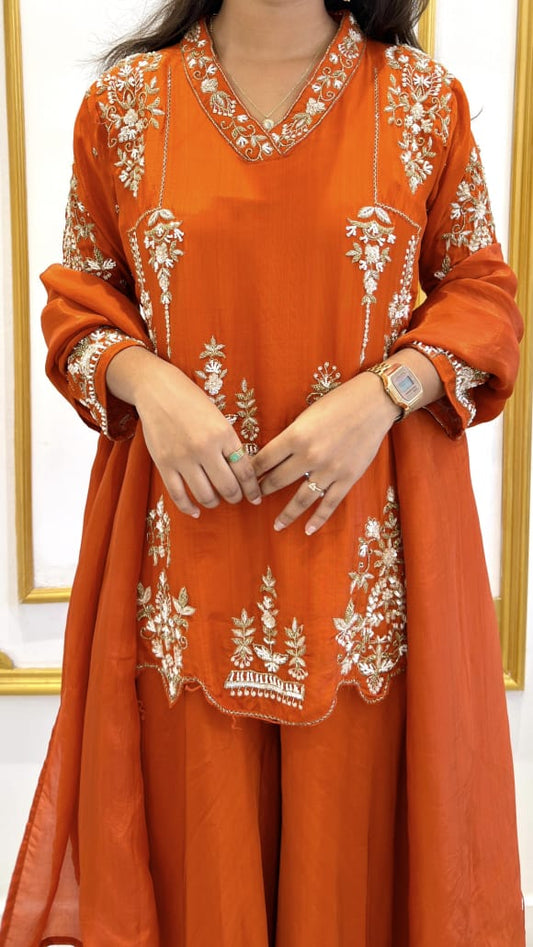 HAND WORKED SHARARA SET - AMIS 10117