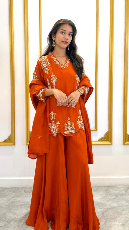 HAND WORKED SHARARA SET - AMIS 10117