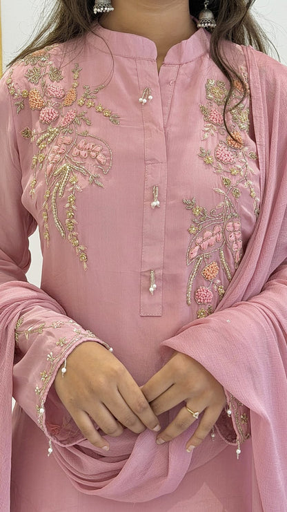 PASTEL ROSE SHARARA SET - AMIS 10121