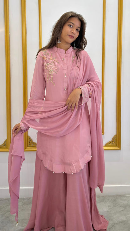 PASTEL ROSE SHARARA SET - AMIS 10121