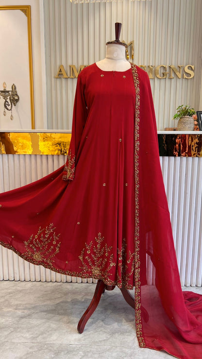 HEAVY HAND WORKED PANEL CUT SALWAR SET - AMIS 10125