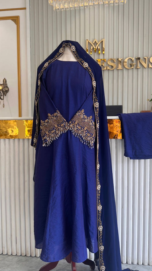 HEAVY HAND WORKED ALINE SALWAR SET - AMIS 10124