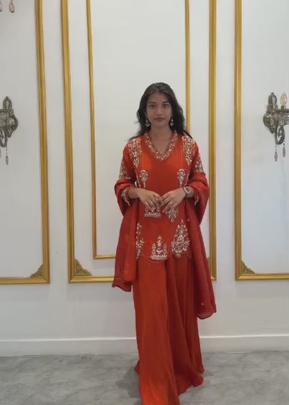 HAND WORKED SHARARA SET - AMIS 10117