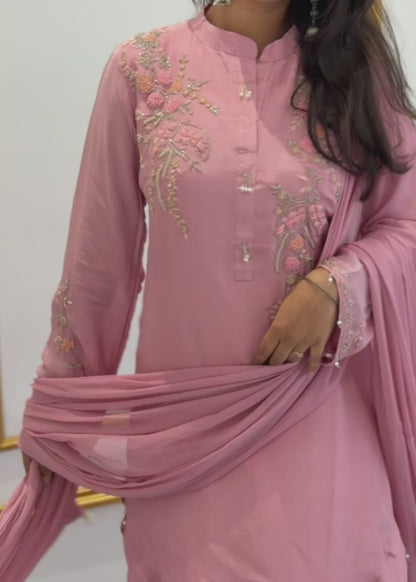 PASTEL ROSE SHARARA SET - AMIS 10121
